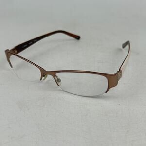 Cole Haan Ch900 Eyeglasses Topaz Unisex Adult Brown Metal Half‎ Rim 53-17-130mm